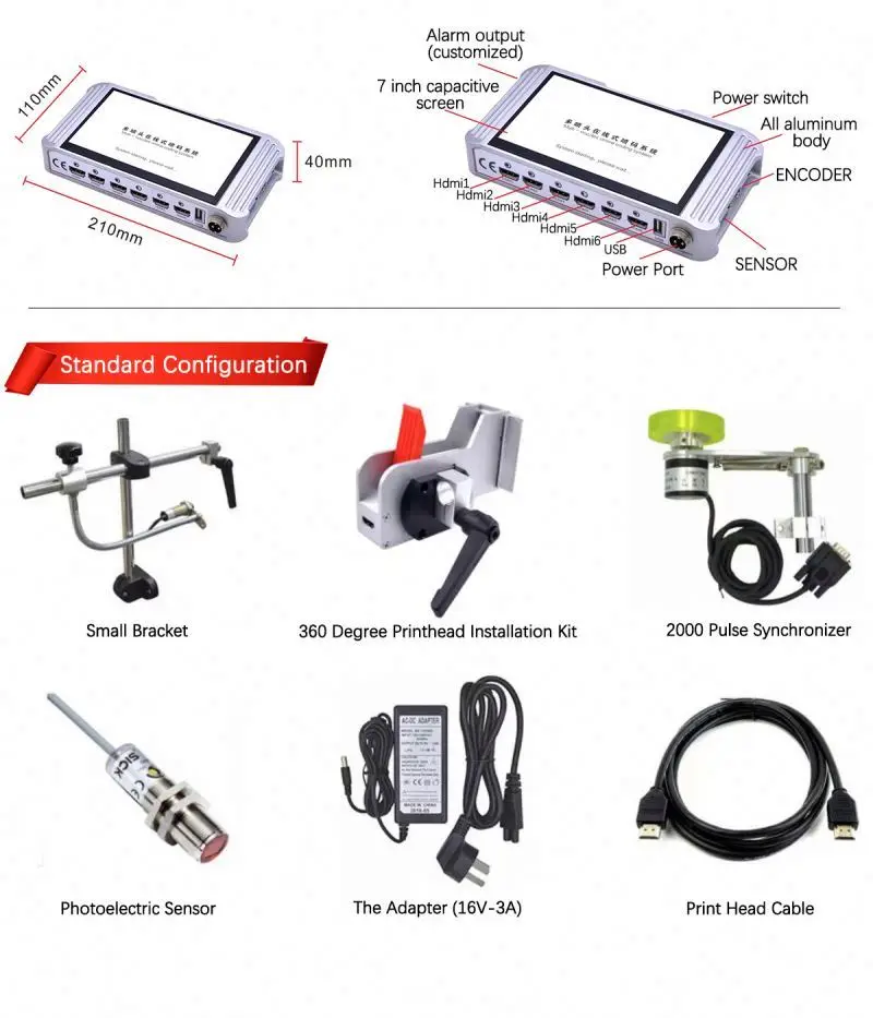 Codificatore a getto d'inchiostro per bottiglie Macchina da stampa con numeri di serie Inch Tij Ink Stampante da un pollice senza chip Lotto Base per bottiglia Sacchetto di plastica in vetro