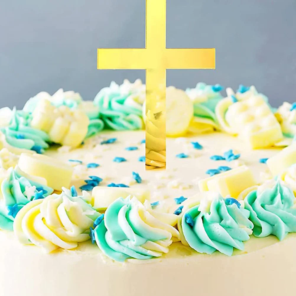 

20pcs Cross Cake Decoration Acrylic Cupcake Toppers Party Inserts Holy Communions Birthday Supplies Shaped Picks