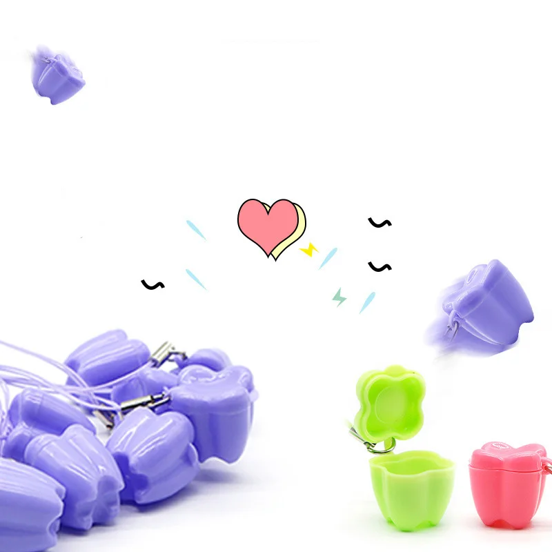 100Pcs Mini Baby Teeth Box With Rope Milk Tooth Container Children Baby Organizer Save Plastic Storage Boxes For Boy Girl