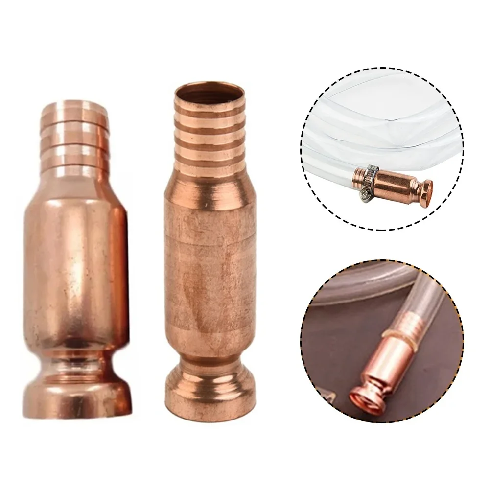 2pcs Copper Siphon Filler Pipe Manual Pumping Oil Pipe Fittings Siphon Connector Siphon Connector Gasoline Fuel Water Absorber