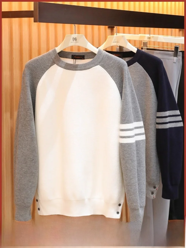 

Мягкий, приятный для кожи мужской вязаный свитер, круглый базовый слой, цветная блузка, повседневный Sle Faionable Ciscape, весна-осень