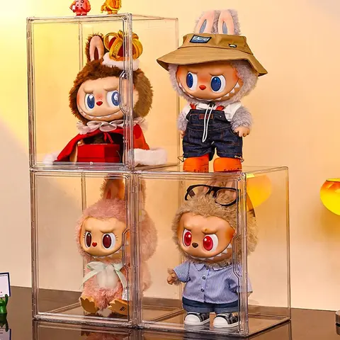 Labubu Displaylåda Transparent Labubu Big Leader Sommardocka Bomullsdocka Blindlåda Förvaringsskåp 8 best sales förvaring av blinda lådor - №2