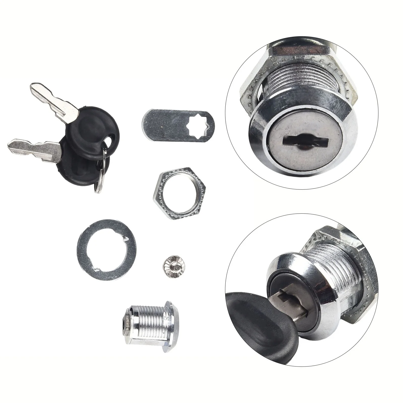 Mailbox Locker Cam Lock Adapter Cabinet Cupboard Metal Part Replacement With 2 Keys Accessory Drawer Letter Box
