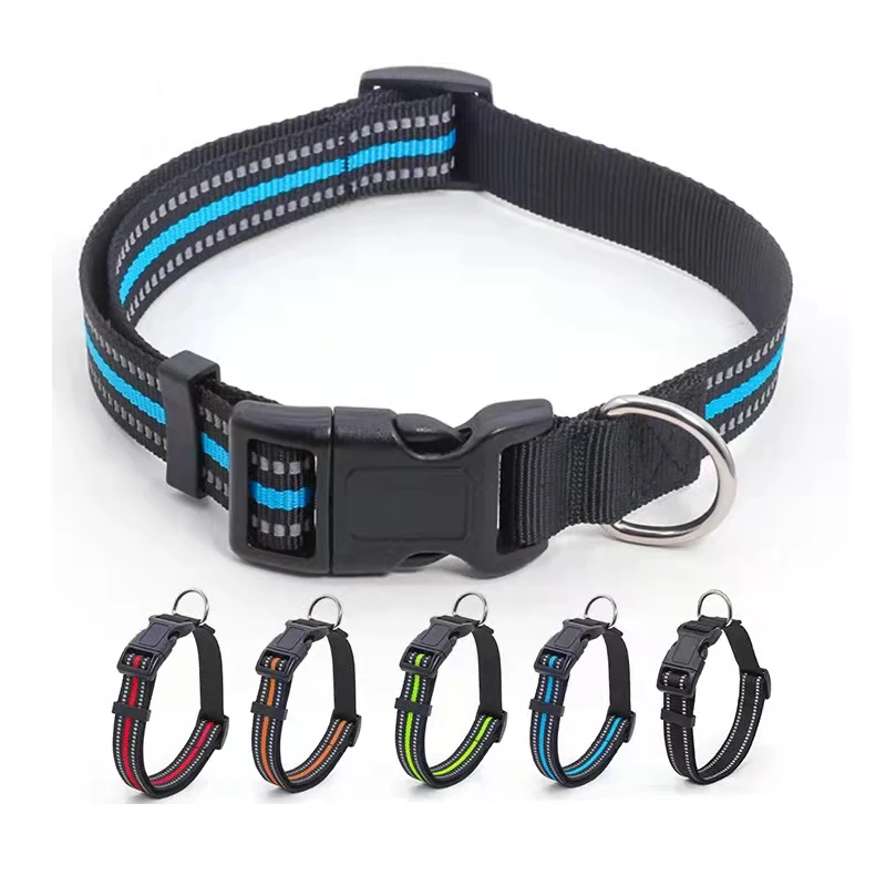 Adjustable Durable Pet Collar Leash for Small Medium Large Dogs Cats Reflective Dog Collar Nylon Collar for Dog Cat Pet Supplies