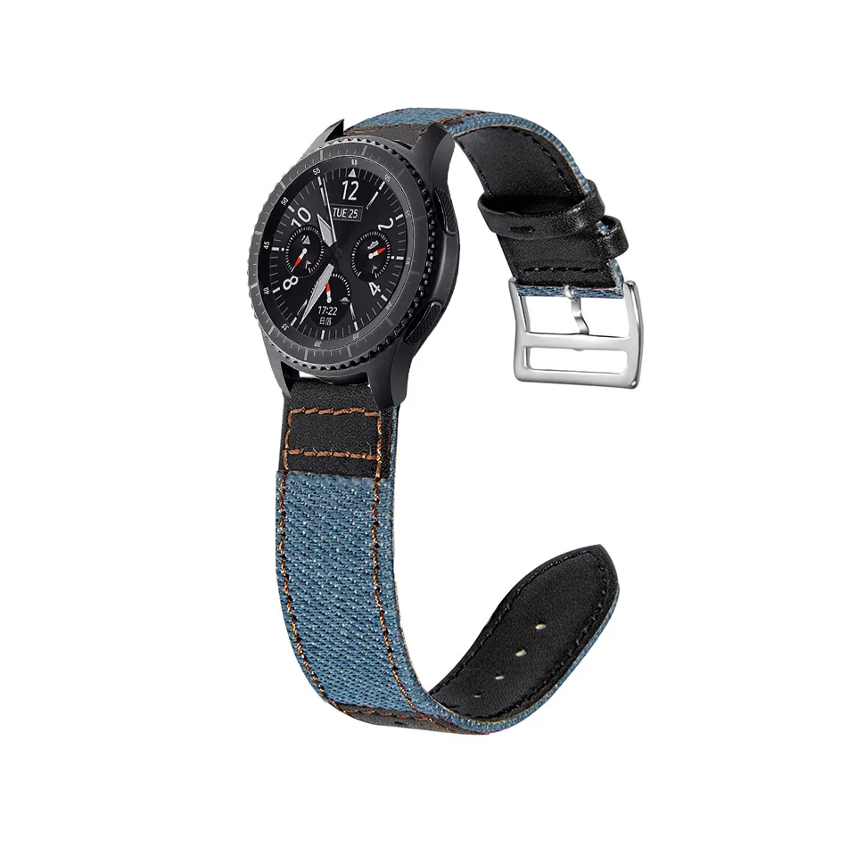 Nylon Leather Watchband For Garmin Vivoactive 4 Sport Wrist Band Strap for Garmin Venu 2 22mm Watch Band Bracelet