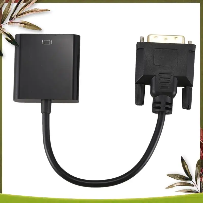 Kabel Adaptor DVI ke VGA ABDW-5X 1080P, Kabel DVI-D ke VGA 24+1 25 Pin DVI Male ke 15 Pin VGA Female Converter untuk Display