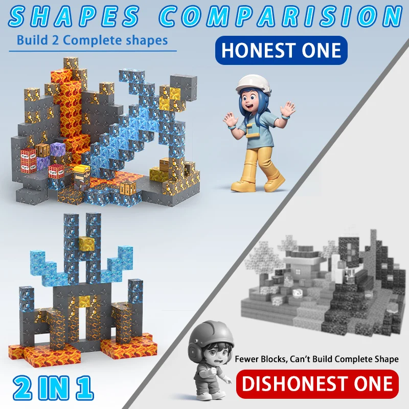 Hot Minecraft Magnetic Building Blocks-216 PCS แม่เหล็ก World Sword & Pickaxe Mine Dark Caverns World ของเล่น, ของเล่นแม่เหล็กสําหรับหญิง