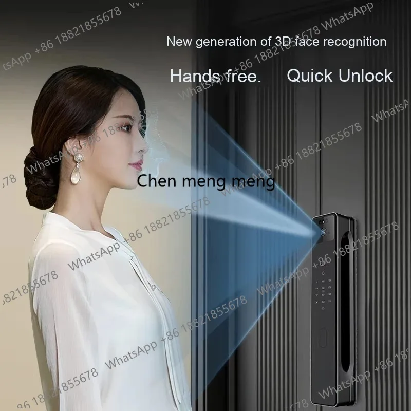 Smart Door Lock Fingerprint Waterproof Aluminium Front Door Lock WiFi Key Card Master Switch Key Features