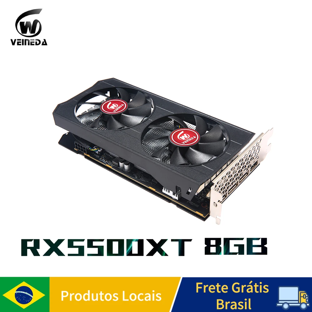 Veineda RX5500XT 8G Placa Gráfica PC jogos 8gb 128Bit GDDR6 PCI-E 4.0×8 GPU Radeon rx5500xt 8gb Placas de Vídeo Placa de vídeo