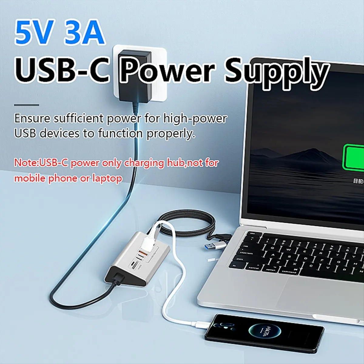 10Gbps USB 3.2 Docking Station USB Hub Type C Splitter with Card Reader Aluminum Alloy Multi Ports Switch for PC Laptop
