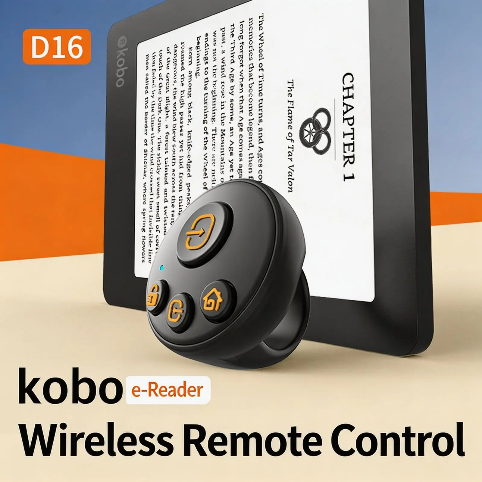 D16 Bluetooth Finger Ring Page Turner Remote Control Wireless Reading Controller With Adjustable Elastic Ring For Lazy Reading