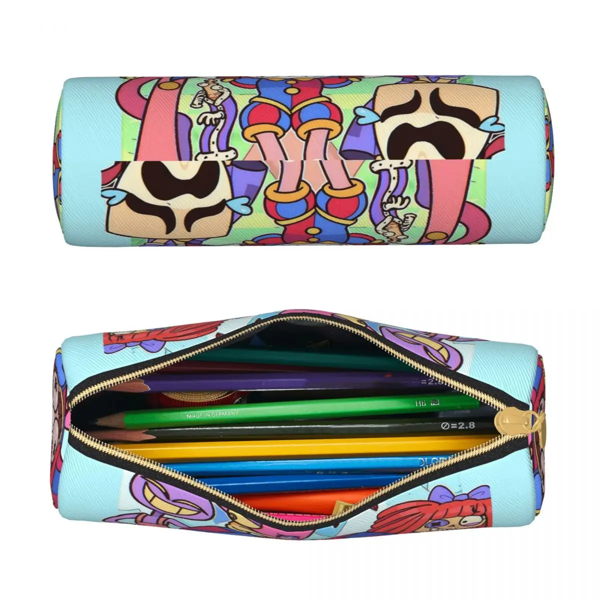 The Amazing Digital Circus Pencil Case, caixa de couro para estudantes, Tadc Pompom Pomni Júnior, Pen Holder Bags, grande capacidade, estudantes