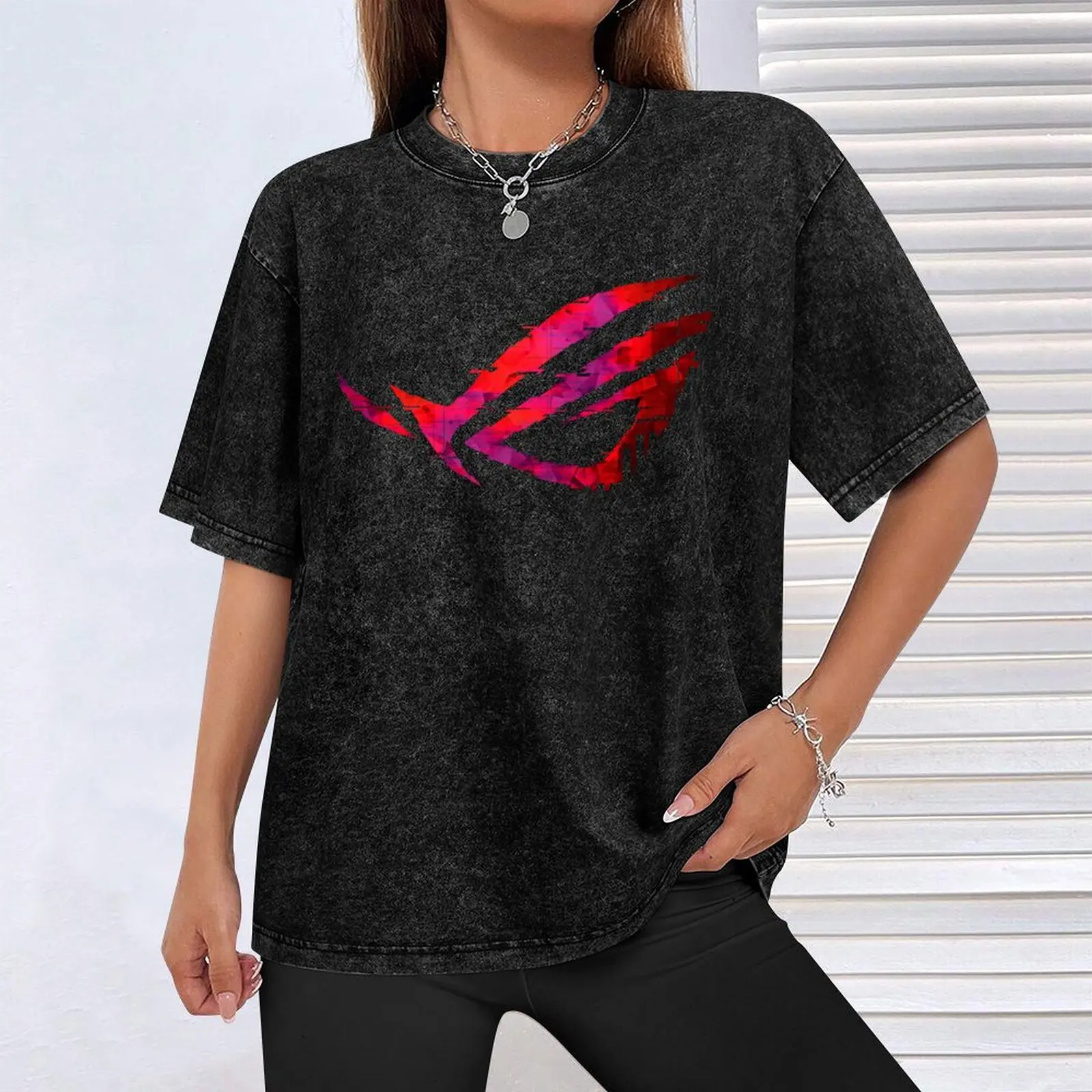 Asus Rog Strix - Black and Red Design T-Shirt aesthetic clothes tshirts personalised sweat shirts graphic black t shirts for men