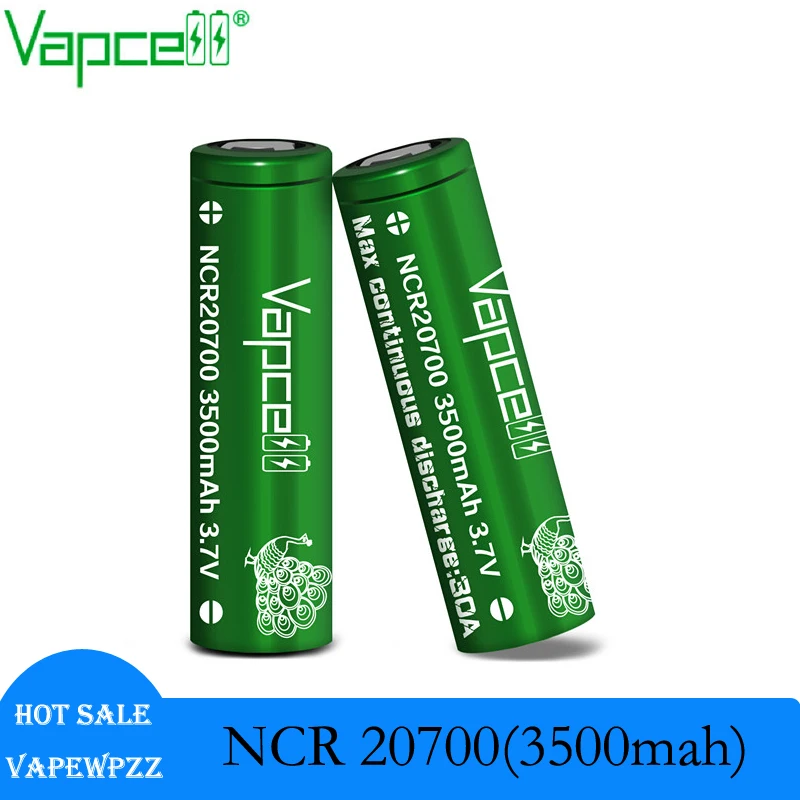 بطارية Vapcell NCR20700 الأصلية 3500mAh 30A 20700 قدرة طاقة عالية 3.7 فولت أفضل 2070C خلية ليثيوم أيون قابلة لإعادة الشحن 20700