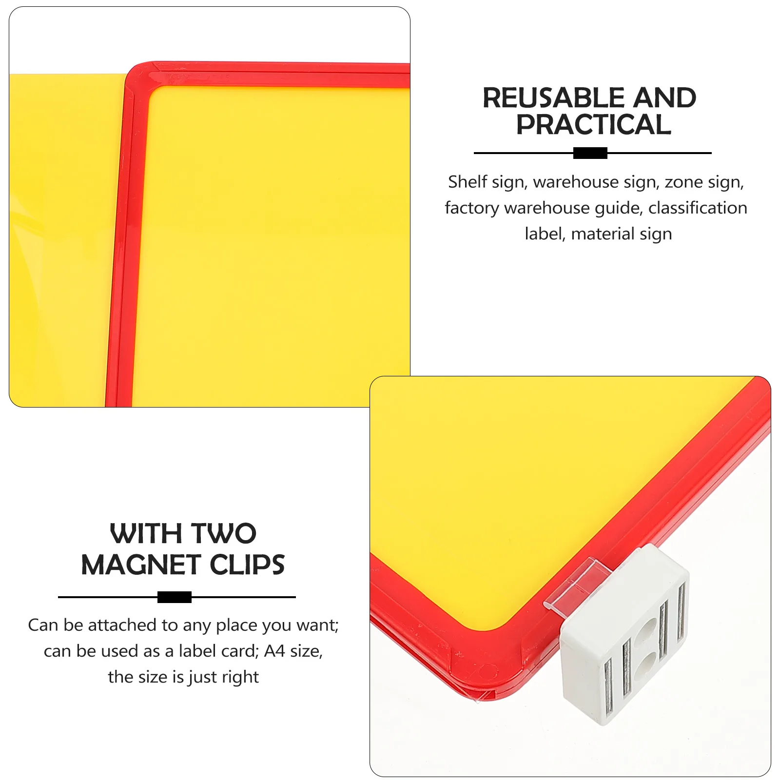 

1Pcs Magnetic Warehouse Sign Durable Stable Magnet Shelf Label Classification Indicator Reusable Guide Board Magnet Sign Board