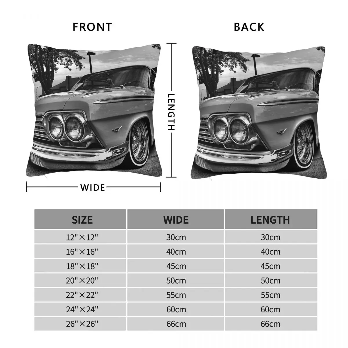 Cruisin Classic Impala Lowrider Square Pillowcase Polyester Linen Velvet Creative Decorative Pillow Case Bed Cushion Cover 18