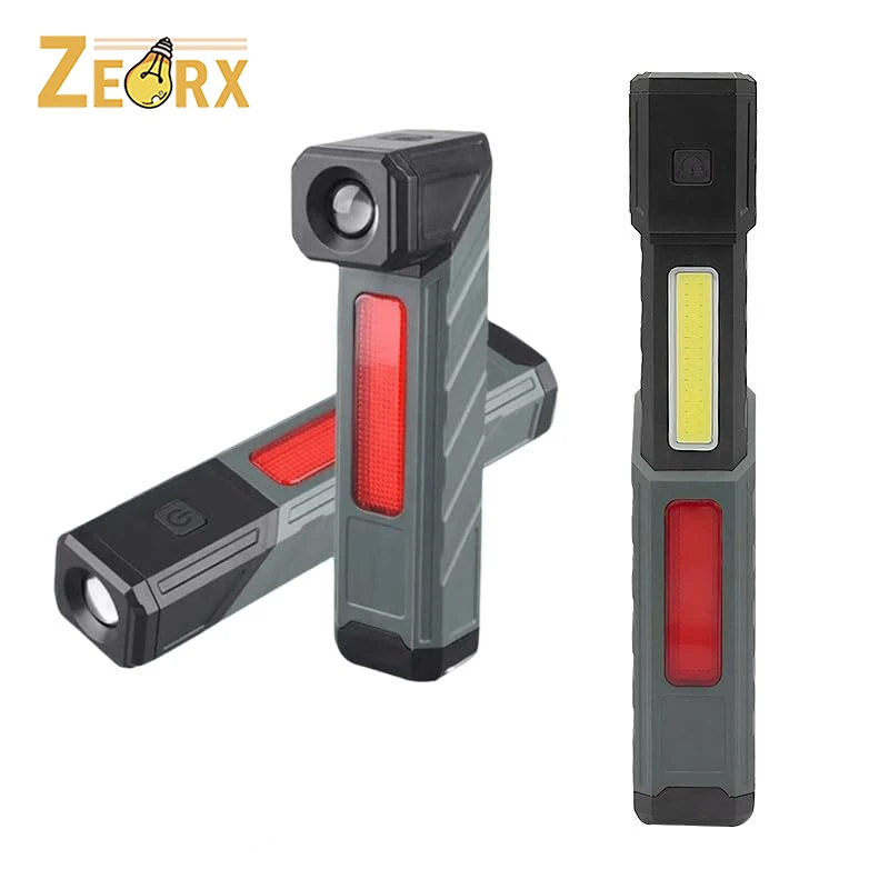 

Magnetic Work Light with COB, 90 Degree Rotatable Rechargeable Portable Handheld Flashlight Clip Lamp for Car Repair, Camping