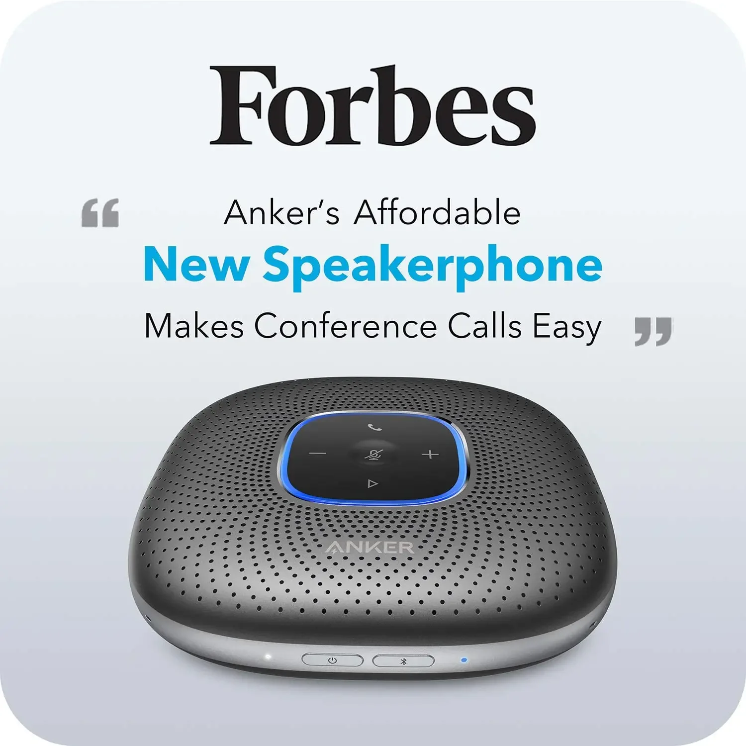 Anker PowerConf Bluetooth Speakerphone conference speaker with 6 Microphones, Enhanced Voice Pickup, 24H Call Time