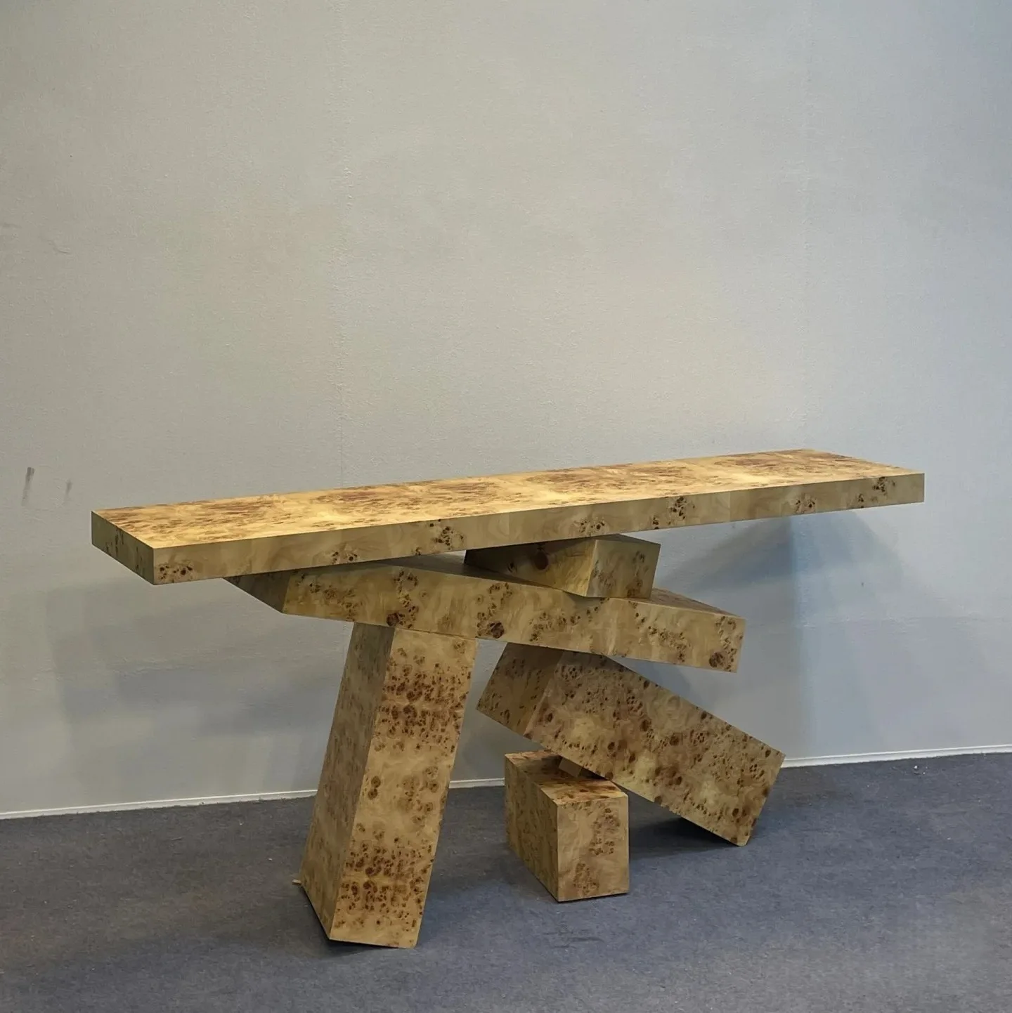 

mn Wabi-sabi Style Tree Tumor Entrance Console Creative Geometric Irregular Art Corridor Decorative Table Customizable@