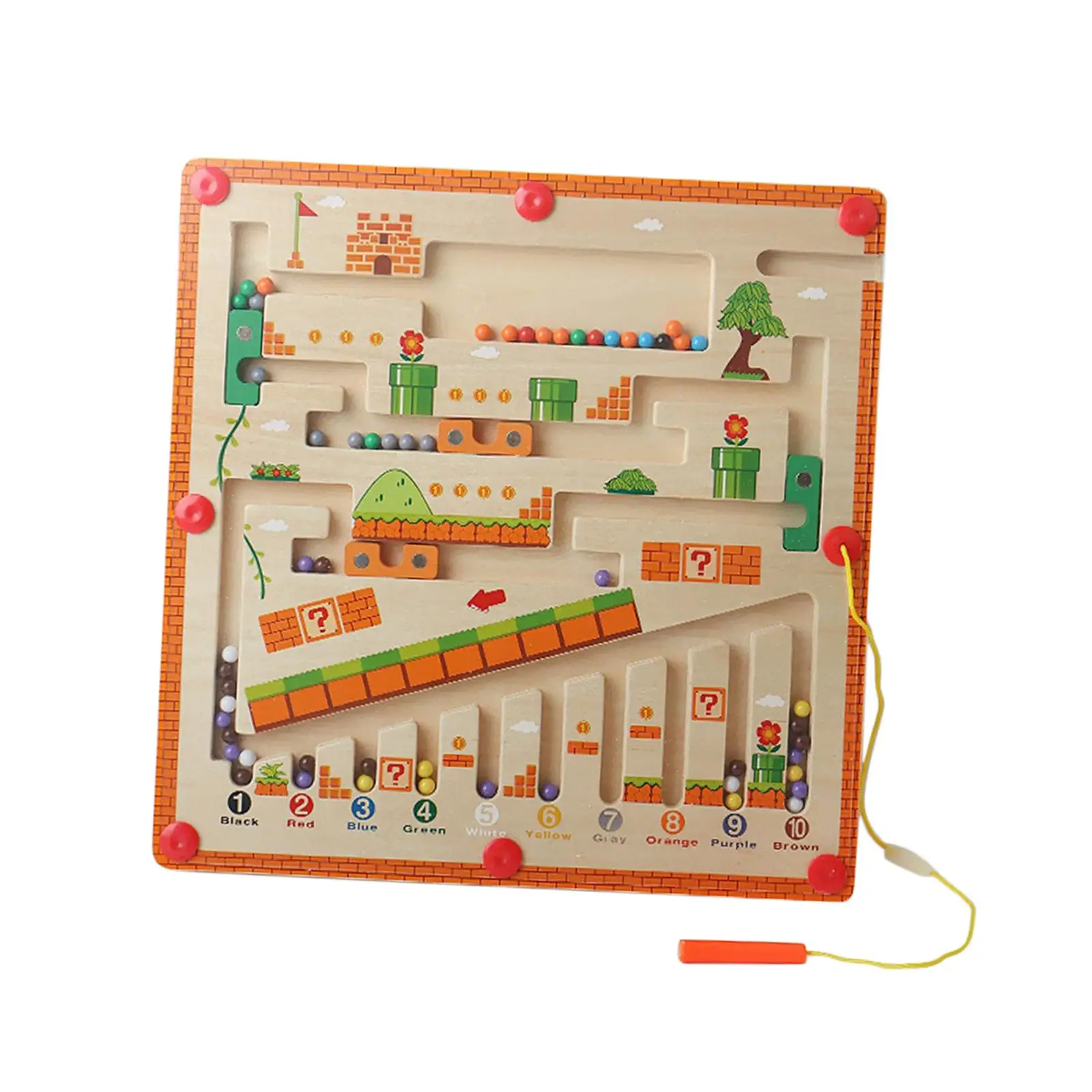 Kids Magnetic Maze Travel Toy Montessori Color Matching Board Game for Boys Girls Fine Motor Skills Learning Activity