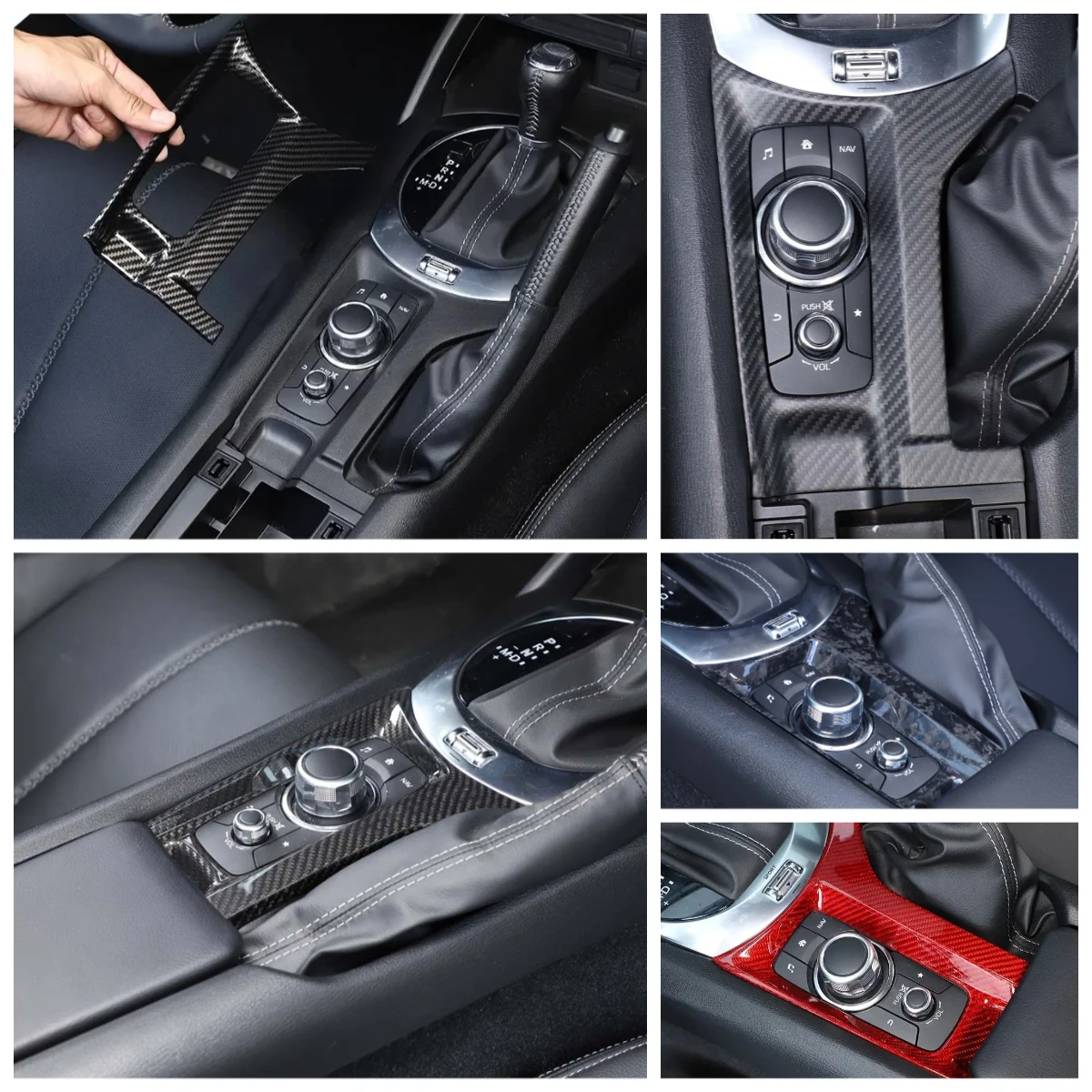 

Накладка на центральную консоль из карбона для кнопок мультимедиа, аксессуары для Mazda MX-5 MX5 Miata ND 2016-2023
