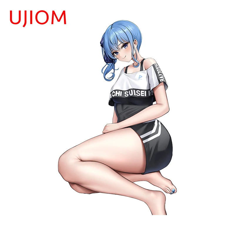 UJIOM 13cm X 7.9cm Anime Girls Hoshimachi Suisei Cartoon Wall Stickers Cute Living Room Decal Amusing Decoration Chambre