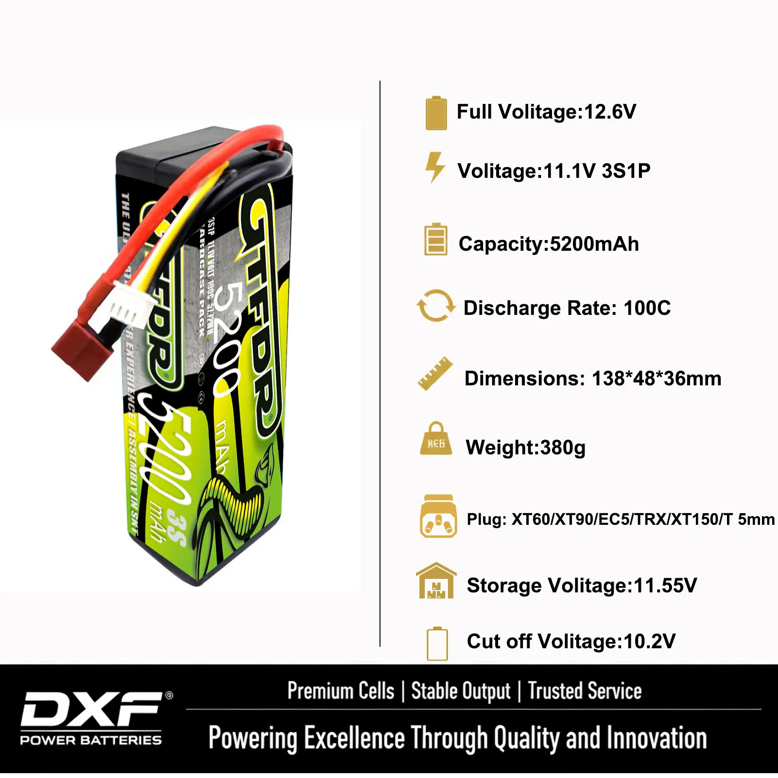 GTFDR 3S Lipo Battery 11.1V 11.4V HV 8400MAH 8200MAH 7200MAH 6200MAH 5200MAH 9400MAH 8200MAH for 1/8 1/10 RC Car