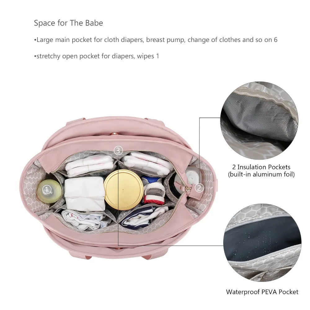 

2025 New Quilted Mommy Bag One Shoulder Handheld Storage Bag Waterproof Fabric Insulated Diaper for Mother and Baby Travel Y2K