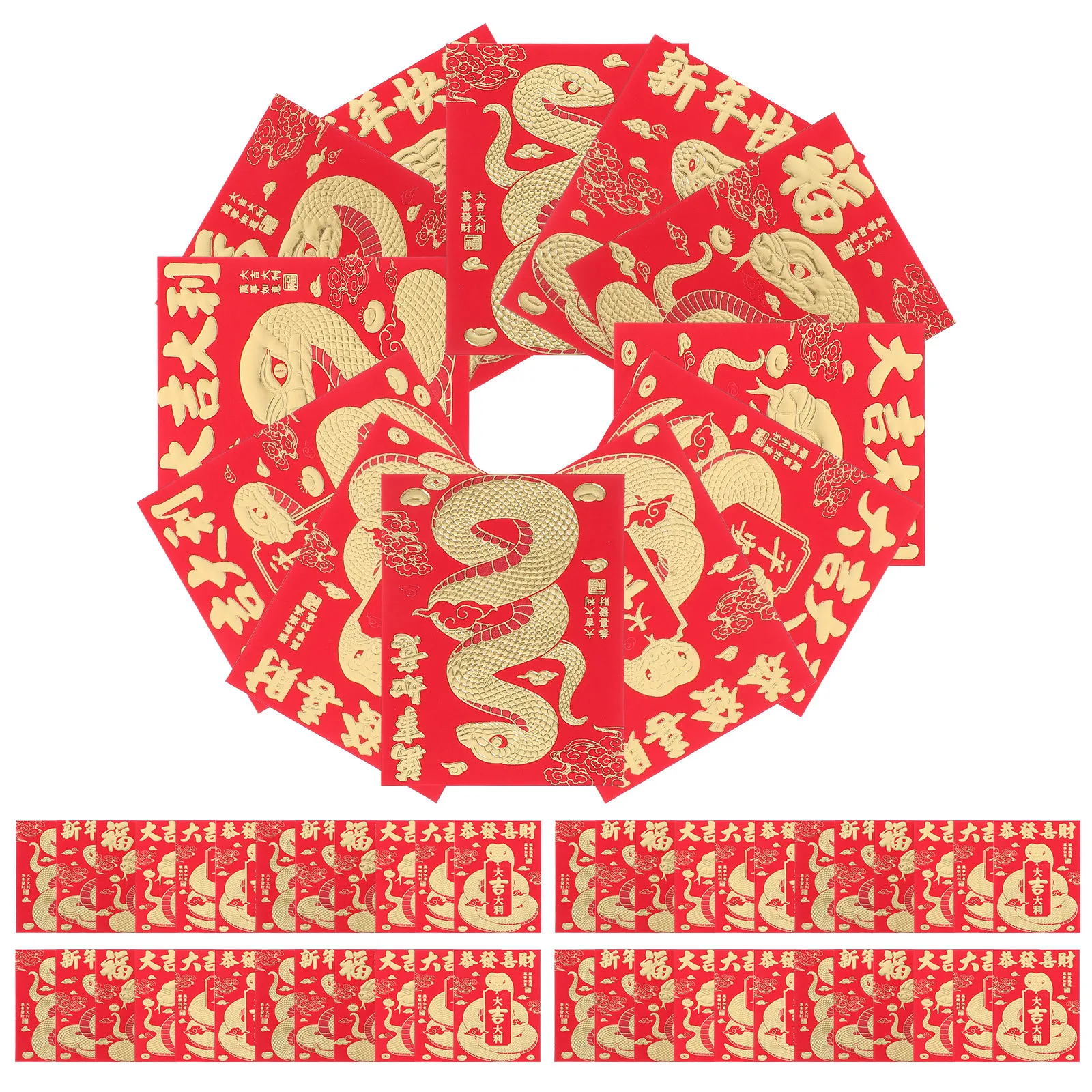 

48 PCS China New Year Decorations Chinese Envelopes Money for Cash Stuffing Red