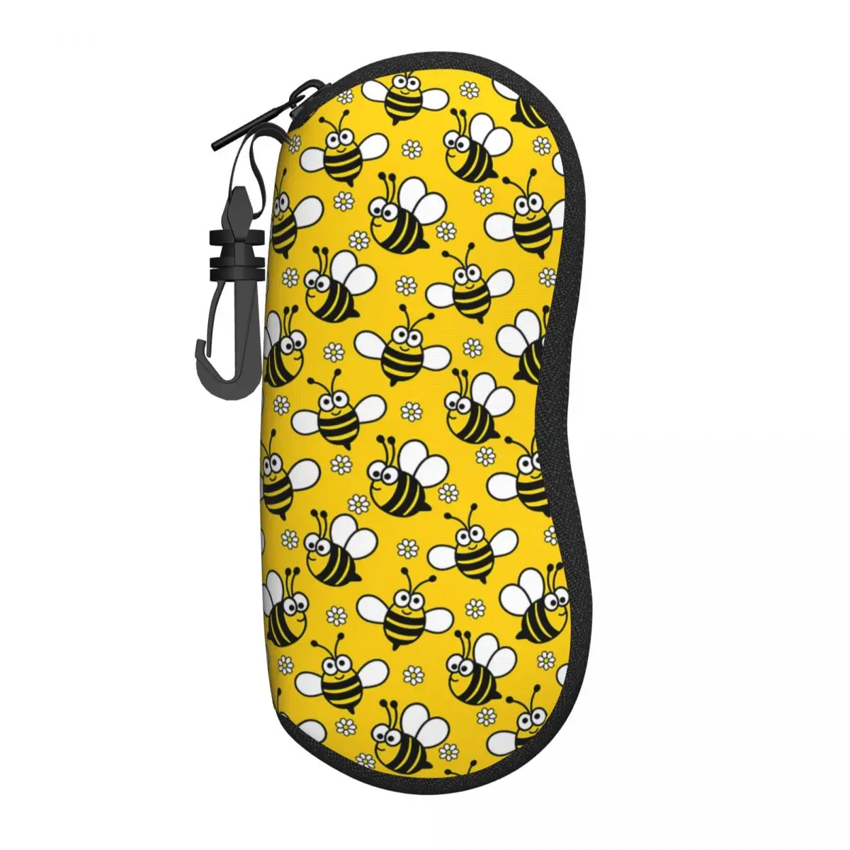 Custom Bee Lovers Flower Shell Glasses Case Unisex Travel Eyeglasses Case Sunglasses Protector Box