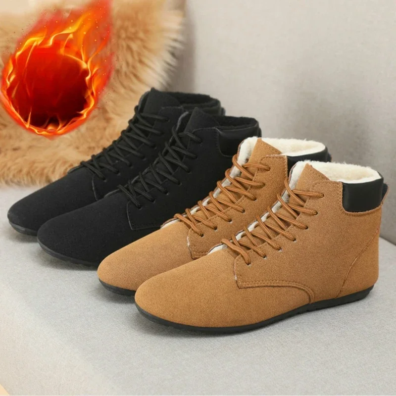 New Winter Velvet Warm Men's Cotton Shoes High Top Men's Casual Shoes Anti Slip and Wear-resistant Snow Boots