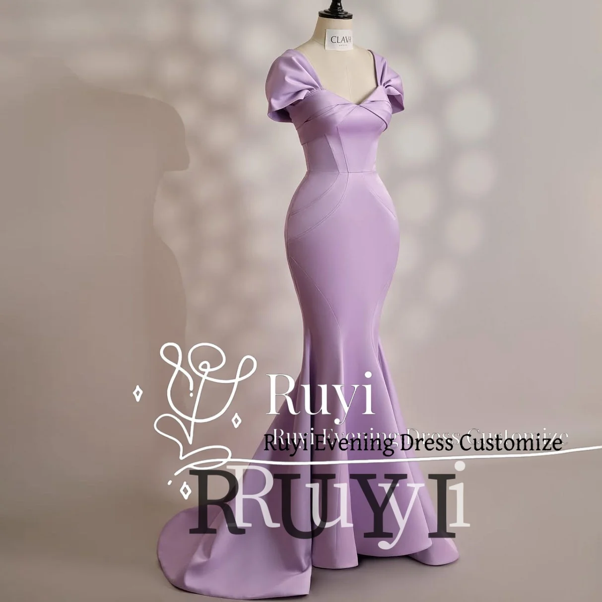 

Customized Lavender Satin Mermaid Sweet Evening Dresses 2025 Women Wedding Elegant Party Dress Back Lace-up Prom Gown