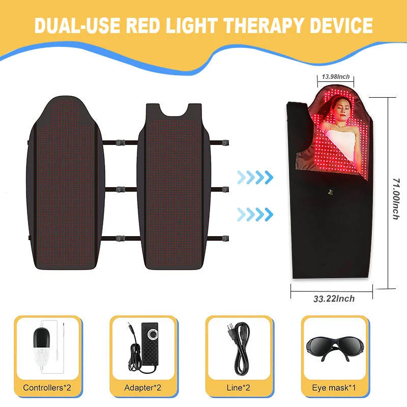 Red Light Therapy Mat, Full Body Infrared Therapy Blanket, Dual Wavelength LED Light Pad, Premium Medical-Grade TPU