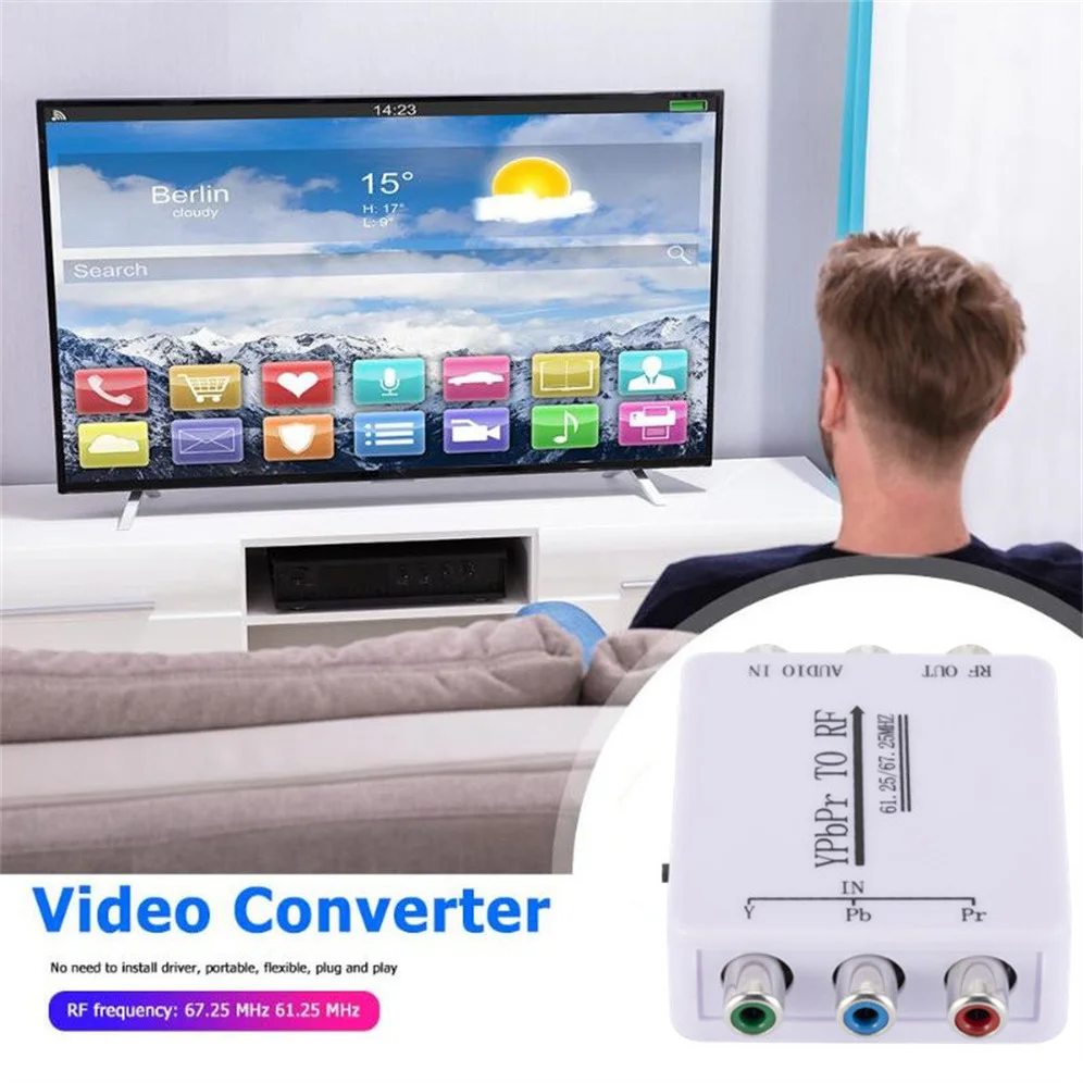 YPbPr 오디오 신호-RF 라디오 변환기 디코더, 라디오 주파수 단일 와이어 변속기 튜너, 디코딩 오디오 케이블 수신