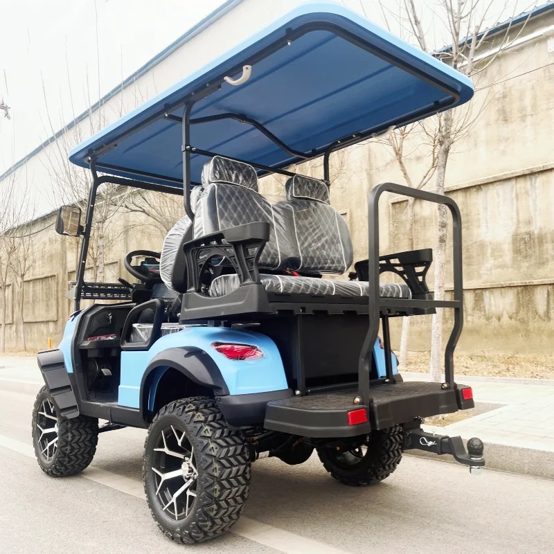 High Performance Golf Car 60V 4KW Cheap Electric Golf Cart With Folding Windshield 14-Inch Tires Seat With Headrest Front Basket