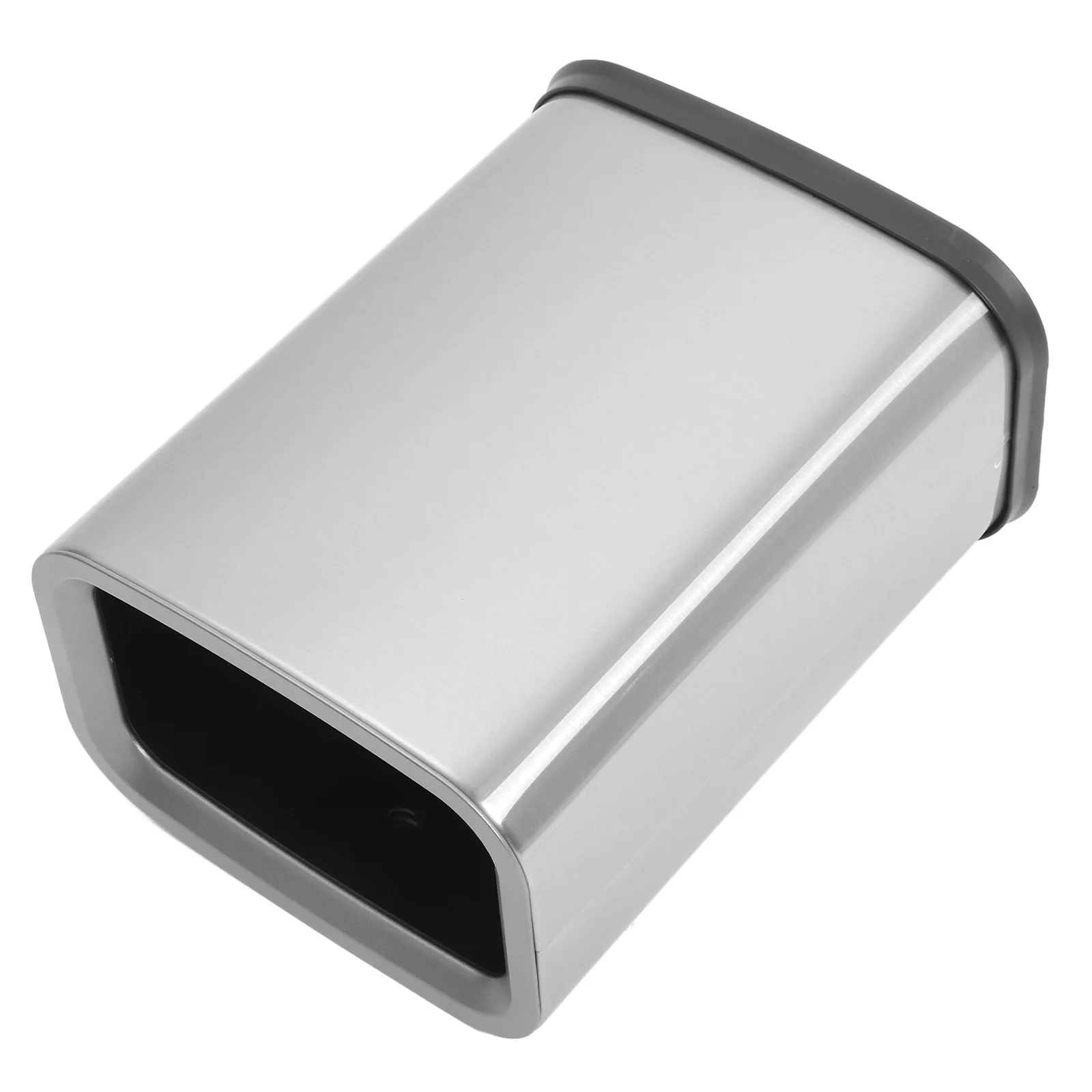 

Stainless Steel Trash Can Open Top Dual Compartment for Kitchen Bathroom Living Room Compact Modern Garbage Waste Basket