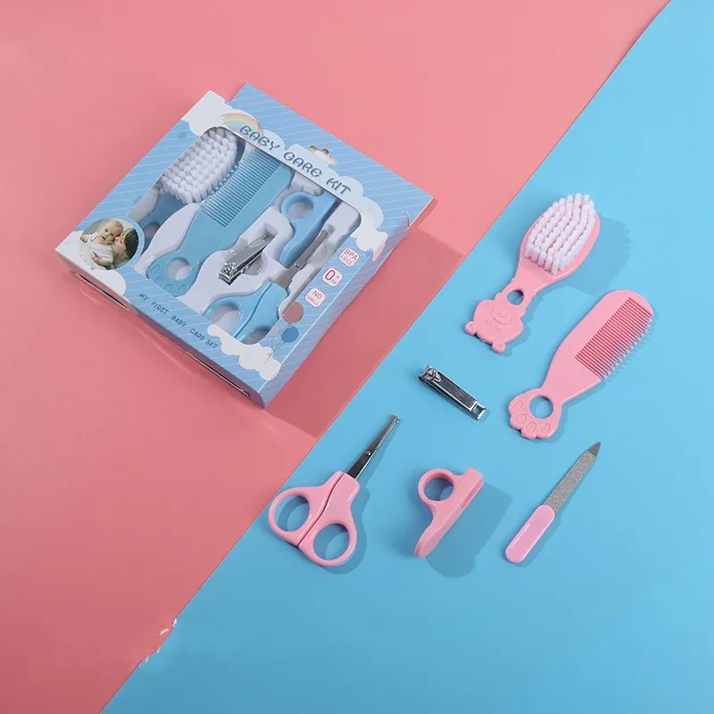 Kit de higiene de segurança para bebês, kit de cuidados de saúde para recém-nascidos, pente de cabelo, cortador de unhas, conjunto de escova de