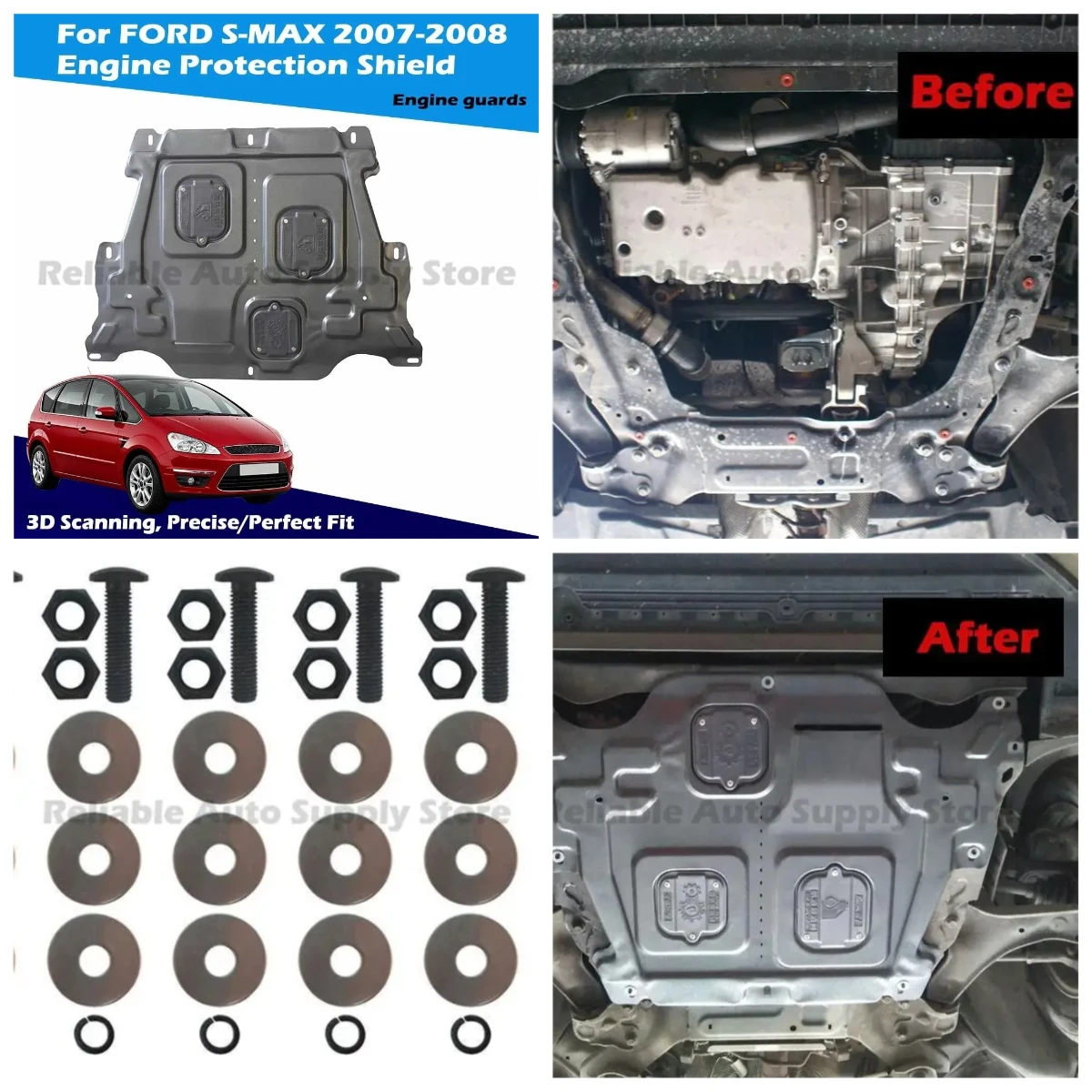 Universal Car Underbody Protection Plate Engine Shield for Enhanced Safety for FORD S-MAX 2007 2008