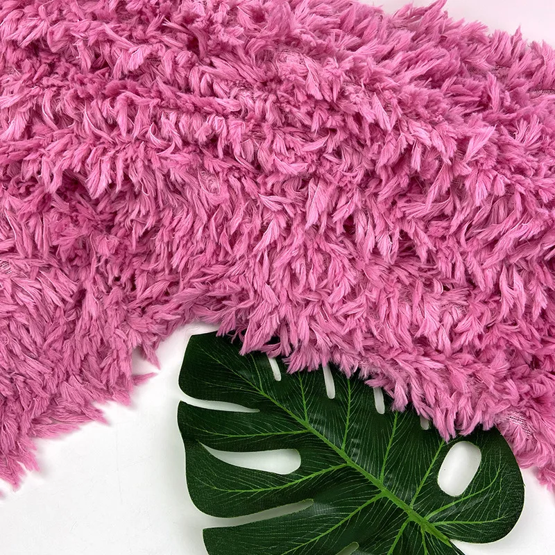 1yard crape myrtle velvet weft-knitted  feather velvet fur fabric plush faux fur fabric designer coat blanket clothing fabric