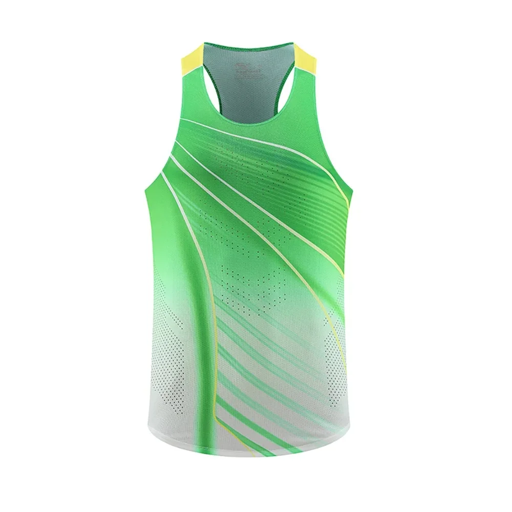 Mens Summer Gradient Colorful 3D Print Men's Sports Tank Tops Outdoor Marathon Running Breathable Sleeveless Vest Design Tees