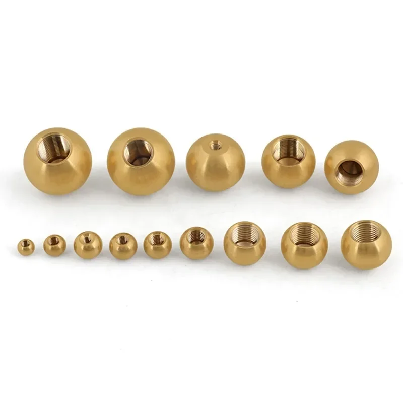 M3/M4/M5/M6/M10/M12 Brass Ball Thread Half Hole Metric H62 Drilling Copper Balls Nut Perforated Round Metal Ball Head with Hole