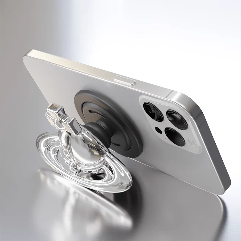 

Iphone Secure Grip Adjustable Kickstand Mag Safe-Compatible Phone Stand Magnetic Folding Mobile Phone Grip Removable Ring Holder