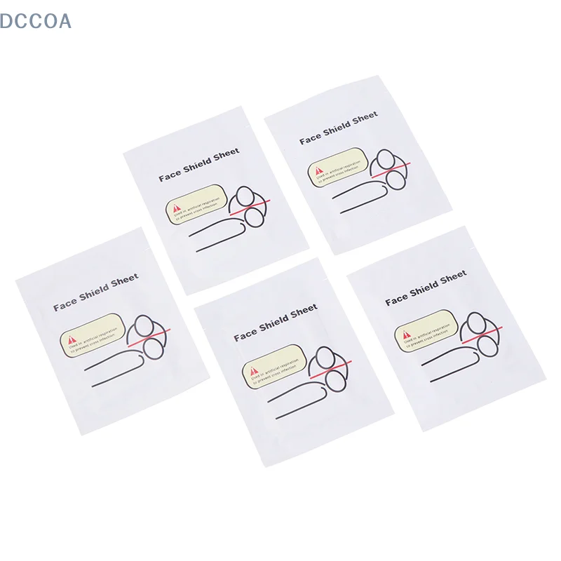 5Pcs Portable Disposable First Aid Masks Breathing Mask Medical CPR Resuscitator Rescue Mouth Breath One-Way Valve Tools