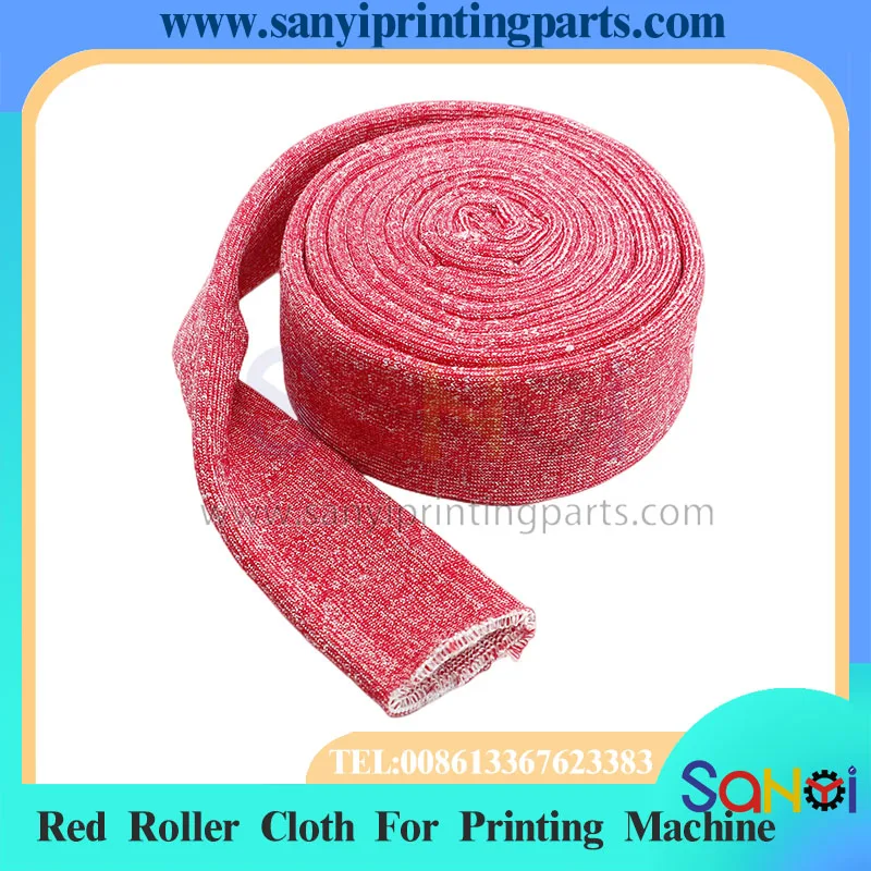 Free Shipping 1 Piece Best Quality Red Roller Cloth For Printing Machine Parts