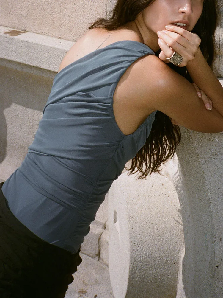 Faion Asimmetrico Pieghettato di Un Pezzo da Donna Nuovo Arrivo Autunno 2025 503983 485 503983 76 Costume di Scena Etnico