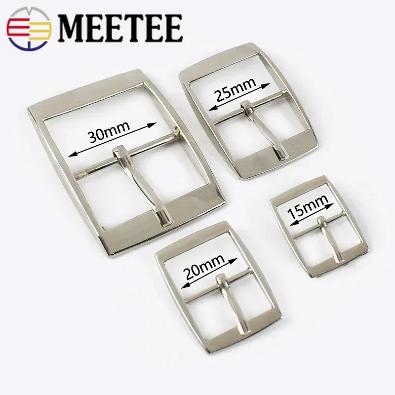 5/10Pcs Meetee 15-30mm Metal Belt Pin Buckles For Backpack Strap Clip Hook Webbing Adjust Clasp DIY Leather Craft Accessories