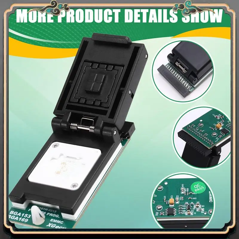 ASMA-For T76 Programmer Adapter Burning Socket EMMC BGA153/BGA169 V2.0 Dual-Head Probe Holder