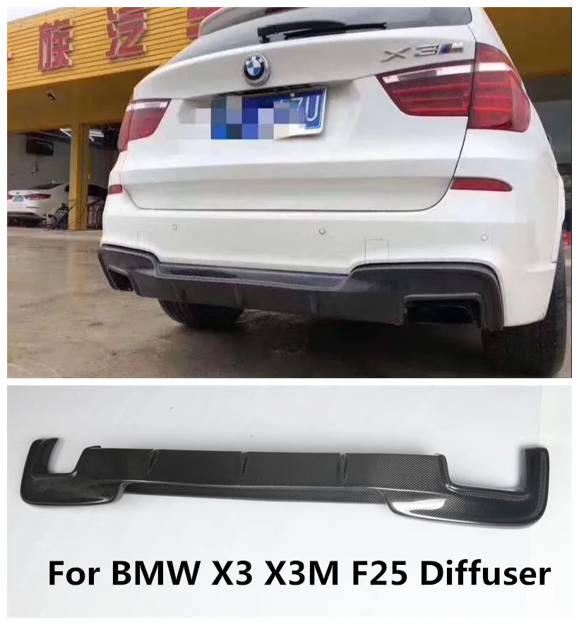 

For BMW X3 X3M F25 2014 2015 2016 2017 High Quality Real Carbon Fiber Car Rear Trunk Lip Spoiler Bumper Diffuser