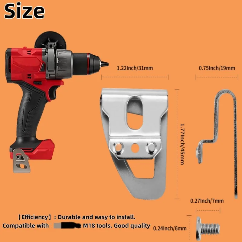 1/2/3 pçs clipe de cinto gancho com parafuso para milwaukee m18 18v broca elétrica ferramentas elétricas acessórios para 2797-22,2604-20, 2604-22