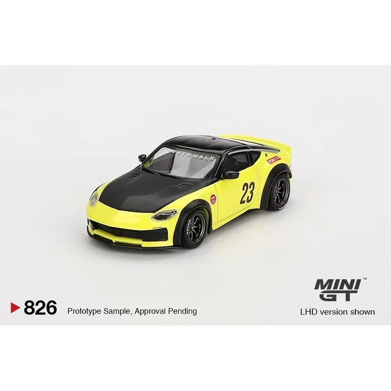 MINIGT LBWK 400 Z LB มีสินค้าในสต็อก 1:64 LBWK 400 Z LB NATION WORKS อิคาซึจิ สีเหลือง 826 ของสะสม ของเล่น รถโมเดลหล่อขึ้นรูป